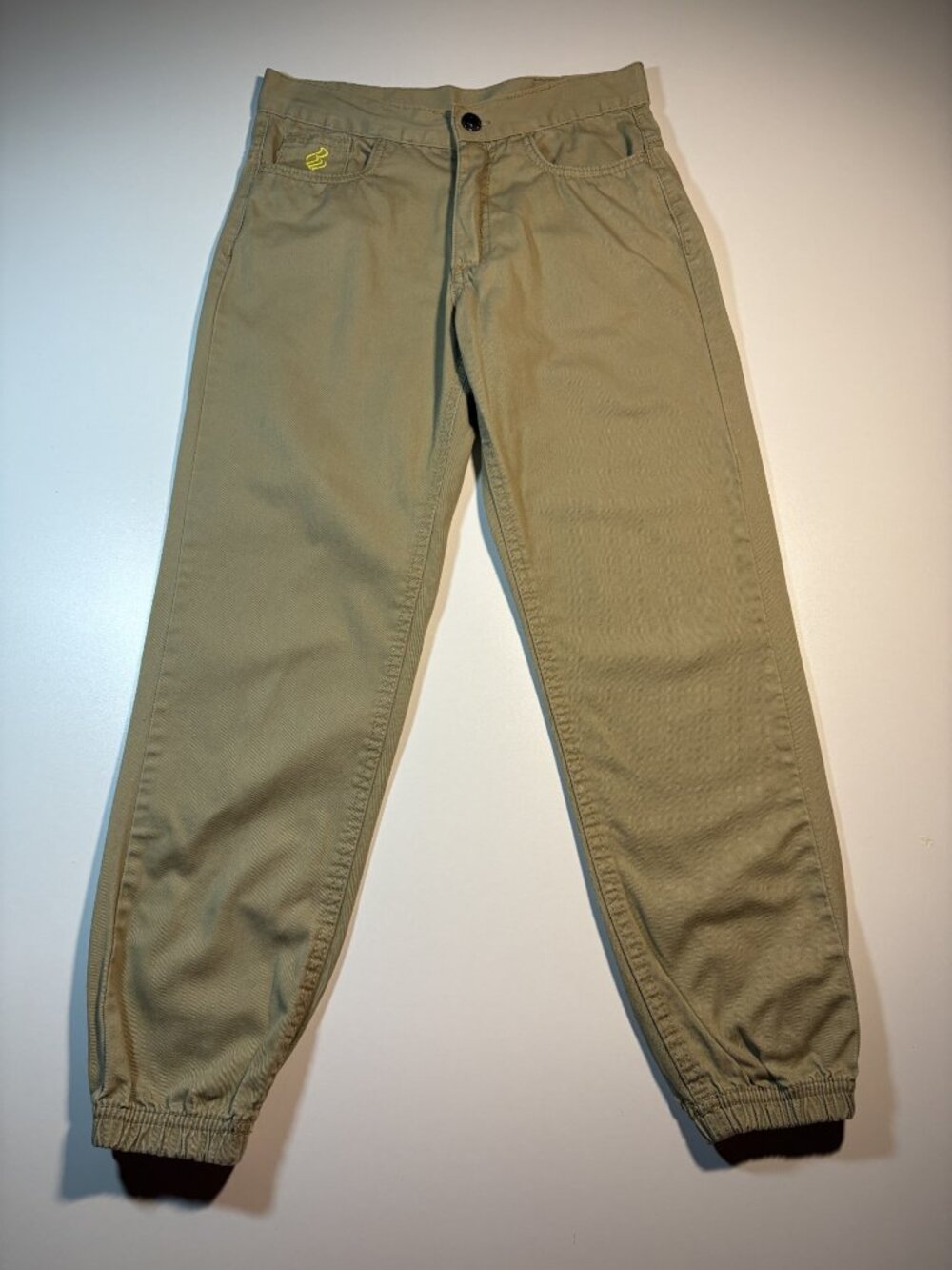 Rocawear Kids Size 8 Khaki Jogger Pants Elastic Hem Streetwear Y2K Style Unisex